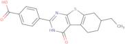 4-{11-Ethyl-3-oxo-8-thia-4,6-diazatricyclo[7.4.0.0,2,7]trideca-1(9),2(7),5-trien-5-yl}benzoic acid