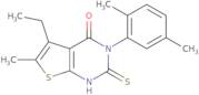 3-(2,5-Dimethylphenyl)-5-ethyl-6-methyl-2-sulfanyl-3H,4H-thieno[2,3-d]pyrimidin-4-one