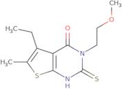 5-Ethyl-3-(2-methoxyethyl)-6-methyl-2-sulfanyl-3H,4H-thieno[2,3-d]pyrimidin-4-one