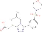 2-{[4-(2-Methylpropyl)-5-[3-(morpholine-4-sulfonyl)phenyl]-4H-1,2,4-triazol-3-yl]sulfanyl}acetic...