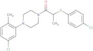 1-(4-(5-chloro-2-methylphenyl)piperazinyl)-2-(4-chlorophenylthio)propan-1-one