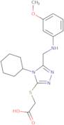 2-[(4-Cyclohexyl-5-{[(3-methoxyphenyl)amino]methyl}-4H-1,2,4-triazol-3-yl)sulfanyl]acetic acid