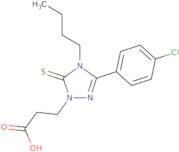 3-[4-Butyl-3-(4-chlorophenyl)-5-sulfanylidene-4,5-dihydro-1H-1,2,4-triazol-1-yl]propanoic acid