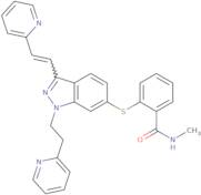 (E)-N-Methyl-2-((1-(2-(pyridin-2-yl)ethyl)-3-(2-(pyridin-2-yl)vinyl)-1H-indazol-6-yl)thio)benzamide