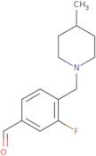 3-Fluoro-4-((4-methylpiperidin-1-yl)methyl)benzaldehyde