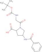 (2S,4R)-4-benzamido-1-(2-((tert-butoxycarbonyl)amino)acetyl)pyrrolidine-2-carboxylic acid