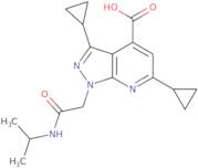 3,6-Dicyclopropyl-1-{[(propan-2-yl)carbamoyl]methyl}-1H-pyrazolo[3,4-b]pyridine-4-carboxylic acid