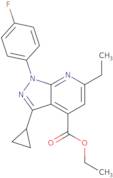 Ethyl 3-cyclopropyl-6-ethyl-1-(4-fluorophenyl)-1H-pyrazolo[3,4-b]pyridine-4-carboxylate