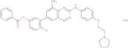 4-Chloro-3-(5-methyl-3-((4-(2-(pyrrolidin-1-yl)ethoxy)phenyl)amino)benzo[E][1,2,4]triazin-7-yl)phenyl benzoate hydrochloride