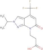 3-[6-Oxo-2-(propan-2-yl)-4-(trifluoromethyl)-2H,6H,7H-pyrazolo[3,4-b]pyridin-7-yl]propanoic acid