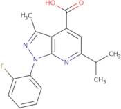 1-(2-Fluorophenyl)-3-methyl-6-(propan-2-yl)-1H-pyrazolo[3,4-b]pyridine-4-carboxylic acid