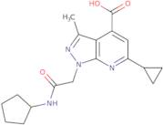 1-[(Cyclopentylcarbamoyl)methyl]-6-cyclopropyl-3-methyl-1H-pyrazolo[3,4-b]pyridine-4-carboxylic ac…