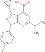 3-Cyclopropyl-1-(4-fluorophenyl)-6-(propan-2-yl)-1H-pyrazolo[3,4-b]pyridine-4-carboxylic acid