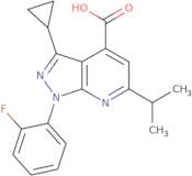 3-Cyclopropyl-1-(2-fluorophenyl)-6-(propan-2-yl)-1H-pyrazolo[3,4-b]pyridine-4-carboxylic acid
