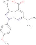 3-Cyclopropyl-1-(4-methoxyphenyl)-6-(propan-2-yl)-1H-pyrazolo[3,4-b]pyridine-4-carboxylic acid