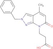 3-{2-Benzyl-4-methyl-6-oxo-2H,6H,7H-pyrazolo[3,4-b]pyridin-7-yl}propanoic acid