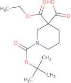 1-[(tert-Butoxy)carbonyl]-3-(ethoxycarbonyl)piperidine-3-carboxylic acid