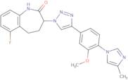 6-Fluoro-3-(4-(3-methoxy-4-(4-methyl-1H-imidazol-1-yl)phenyl)-1H-1,2,3-triazol-1-yl)-4,5-dihydro...