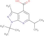 1-tert-Butyl-3-methyl-6-(propan-2-yl)-1H-pyrazolo[3,4-b]pyridine-4-carboxylic acid