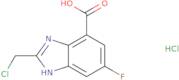 2-(Chloromethyl)-6-fluoro-1H-1,3-benzodiazole-4-carboxylic acid hydrochloride