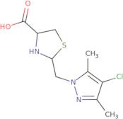 2-[(4-Chloro-3,5-dimethyl-1H-pyrazol-1-yl)methyl]-1,3-thiazolidine-4-carboxylic acid