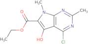 Ethyl 4-chloro-5-hydroxy-2,7-dimethyl-7H-pyrrolo[2,3-d]pyrimidine-6-carboxylate