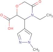 rac-(2R,3S)-4-Ethyl-3-(1-methyl-1H-pyrazol-4-yl)-5-oxomorpholine-2-carboxylic acid
