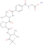 Sodium 2-[[4-[[(2S)-3-methyl-1-oxo-1-[(2S)-2-[(1,1,1-trifluoro-4-methyl-2-oxopentan-3-yl)carbamoyl]pyrrolidin-1-yl]butan-2-yl]carbam oyl]benzoyl]amino]acetic acid