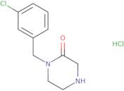 1-[(3-Chlorophenyl)methyl]piperazin-2-one hydrochloride