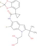 (R)-1-(2,2-difluorobenzo[d][1,3]dioxol-4-yl)-N-(1-(2,3-dihydroxypropyl)-6-fluoro-2-(1-hydroxy-2-methylpropan-2-yl)-1H-indol-5-yl)cyc lopropanecarboxamide