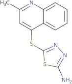 5-[(2-Methyl-4-quinolyl)thio]-1,3,4-thiadiazol-2-amine