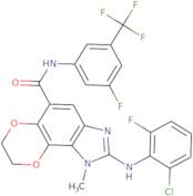 2-((2-Chloro-6-fluorophenyl)amino)-N-(3-fluoro-5-(trifluoromethyl)phenyl)-1-methyl-7,8-dihydro-1H-[1,4]dioxino[2',3':3,4]benzo[1,2-d ]imidazole-5-carboxamide