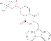 (S)-1-(((9H-Fluoren-9-yl)methoxy)carbonyl)-4-(tert-butoxycarbonyl)piperazine-2-carboxylic acid e