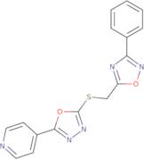 4-(5-{[(3-Phenyl-1,2,4-oxadiazol-5-yl)methyl]sulfanyl}-1,3,4-oxadiazol-2-yl)pyridine