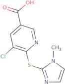 5-Chloro-6-[(1-methyl-1H-imidazol-2-yl)sulfanyl]pyridine-3-carboxylic acid