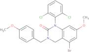 5-Bromo-1-(2,6-dichlorophenyl)-7-methoxy-3-[(4-methoxyphenyl)methyl]-4H-quinazolin-2-one