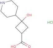 rac- (1S,3S)-3-Hydroxy-3-(piperidin-4-yl)cyclobutane-1-carboxylic acid hydrochloride