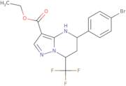 Ethyl 5-(4-bromophenyl)-7-(trifluoromethyl)-4,5,6,7-tetrahydropyrazolo[1,5-a]pyrimidine-3-carboxyl…