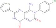 3-(4-chlorophenyl)-4-imino-6-(2-thienyl)-1,3,7-trihydro-5,7-diazaquinazoline-2,8-dione
