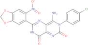 3-(4-chlorophenyl)-4-imino-6-(6-nitrobenzo[d]1,3-dioxolen-5-yl)-1,3,7-trihydro-5,7-diazaquinazolin…