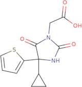 2-[4-Cyclopropyl-2,5-dioxo-4-(thiophen-2-yl)imidazolidin-1-yl]acetic acid