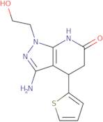 3-Amino-1-(2-hydroxyethyl)-4-(2-thienyl)-1,4,5,7-tetrahydro-6H-pyrazolo[3,4-b]pyridin-6-one