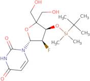 1-((2R,3R,4R)-4-((tert-butyldimethylsilyl)oxy)-3-fluoro-5,5-bis(hydroxymethyl)tetrahydrofuran-2-yl…