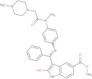 Methyl (Z)-3-(((4-(N-methyl-2-(4-methylpiperazin-1-yl)acetamido)phenyl)amino)(phenyl)methylene)-2-oxoindoline-5-carboxylate