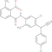 N-[5-Chloro-4-[(4-chlorophenyl)(cyano)methyl]-2-methylphenyl]-3-methyl-2-nitrobenzamide