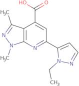6-(1-Ethyl-1H-pyrazol-5-yl)-1,3-dimethyl-1H-pyrazolo[3,4-b]pyridine-4-carboxylic acid