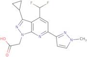 2-[3-Cyclopropyl-4-(difluoromethyl)-6-(1-methyl-1H-pyrazol-3-yl)-1H-pyrazolo[3,4-b]pyridin-1-yl]ac…