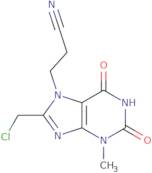 3-[8-(Chloromethyl)-3-methyl-2,6-dioxo-2,3,6,7-tetrahydro-1H-purin-7-yl]propanenitrile