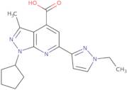 1-Cyclopentyl-6-(1-ethyl-1H-pyrazol-3-yl)-3-methyl-1H-pyrazolo[3,4-b]pyridine-4-carboxylic acid