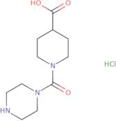 1-(Piperazine-1-carbonyl)piperidine-4-carboxylic acid hydrochloride